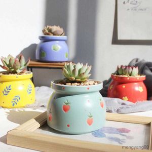 Jardinières Pots En Céramique Plante Succulente Pot Mignon Pot De Fleurs Décoratif Couleurs Vives Motif De Fleurs Pot De Jardinière pour Jardin R230620