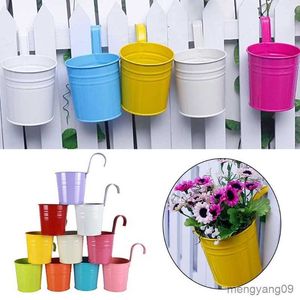 Jardinières Pots Coloré Métal Fer Fleur Tenture Murale Plantes À Fleurs Pot Crochet Seau Étain Jardin Jardinière Pots Balcon Suspendu Succulent Panier R230620