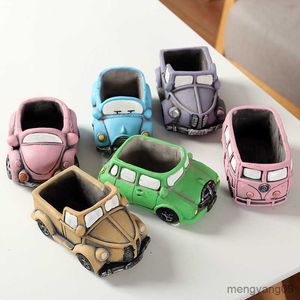 Jardinières Pots Béton Planteur De Bande Dessinée De Voiture Succulent Pot De Fleurs Ciment Argile Décorations Pour La Maison Outil R230620