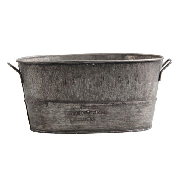 Macetas Macetas Contenedor Titular Gris Estilo europeo Adorno para el hogar Decoración vintage Maceta Almacenamiento Jardín Maceta Hierro galvanizado Balc