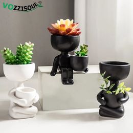 Planters potten creatief schattige imitatie humanoïde keramische bloem pot sappige plantenbak ambachten vaas huisdecoratie gepersonaliseerd geschenk groothandel 230329