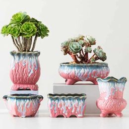 Planteurs Pots Creative Glass Flower Pots Plantes charnues Bonsaï Vert Vases respirants Décoration de bureau Home and Garden Q240429