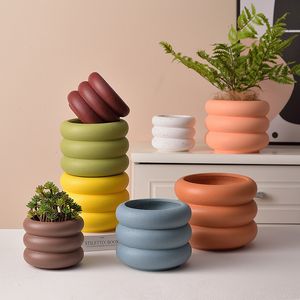 Planters potten creatieve ronde bloemenpot succulente pot keramiek plantenster home decor desktop ornamenten tuindecoratie bonsai plant pot 230503