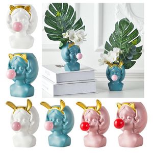 Girl Blowing Bubbles Succulent Planter - Cute Resin Flower Pot for Home and Tabletop Decor (2024)