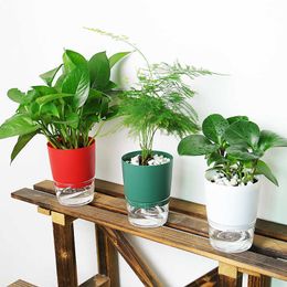 Plantenbakken Potten Diri Penyiraman Pot Tanaman Mini Pot Tanaman Sukulen Dalam Ruangan Rumah Taman Pot Bunga Kantor Kebun Persediaan