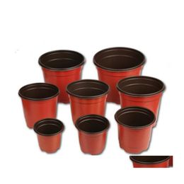 Planters potten dubbele kleur bloem plastic rood zwarte kwekerij transplantatie bassin onbreekbare bloemenpot huizen tuinbenodigdheden 0 17HY7 bb otzav