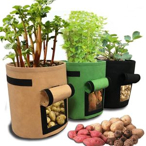 Jardinières, Pots en feutre, sacs de culture de plantes, Pot de pommes de terre de jardin, serre, sac de culture de légumes, outils verticaux hydratants