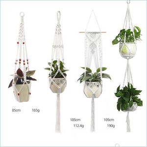 Planters potten bloem hangende mand vintage handgemaakte rame plant pot katoenen touw balkon balkon bloemist hanger decoratie planter drop del dh2la