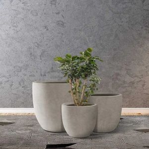 Planters potten bloempot 9,8 12.6 15.7 Diameter cirkelvormige beton plantengroep 3 grote cilindrische potten met drainagegaten Q240429