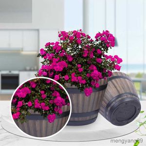 Plantenbakken Potten Bloempot Houten Vat Hars Bloempot Creatieve Plastic Groene Planten Bloempot Home Office Tuin Decor Planter R230621