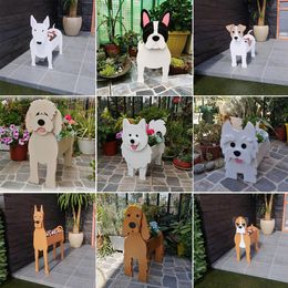 Plantenbakken Potten Tuin Bloempot Hondvorm Plantenbak Bulldog Schnauzer Labrador Retriever Cocker Spaniel Dier Bloempotten PVC Tuin Home Decor 230920