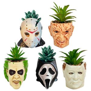 Plantenbakken Potten Gothic Outdoor Cactus Bloempotten Horror Clown Vetplant Pot Creatieve Hars Tuin Planter Thuis Vaas Schrikken Ambachten Ornament 230620