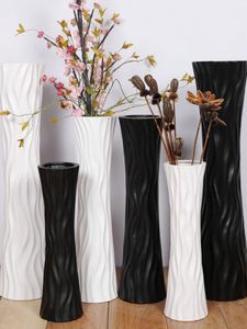 Planters potten High Wood Vase Plant Modern Long Pot Minimalistische vloeraccessoires Dry Flower Woonkamer Jarrones Home Decoratie BI50VS 230327
