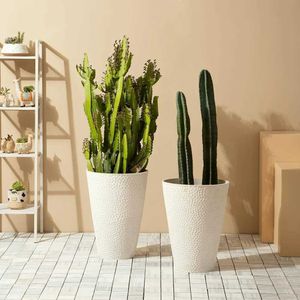 Planters potten indoor plant potten met hoge witte planten 20 inch hoge ronde potcontainers en grote decoratieve Q240429