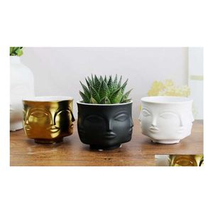 Jardinières Pots Jonathan Adler Dora Maar Musa Fleurs Muse Noir Stockage Saladier Homme Visage Fleur Vase Décoration Drop Deliver Dhaql