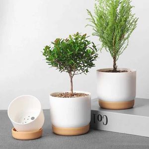 Planteurs Pots Juicy Plant Flowerpot Double couches de cerf vert jute