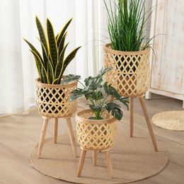 Planters Pots Lichtgewicht Uitstekende geweven plantenpothouder Flower Display Shelf EyeCatching Plant Stand brede toepassing voor Patio 230608