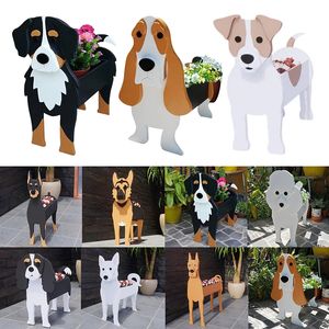 Planters Pots Mini Garden Bulldog Poodle Corgi Yorkshire Garden Pots Plastic Flower Planter Flower Pot Dog Planter DIY Home Decor 230606