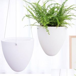 Jardinières Pots Mini Blanc Paresseux Pot De Fleur En Plastique Plante Succente Eau Suspendue Arrosage Jardin Décoration De La Maison T200104 Drop Livraison Pat Dh39Q