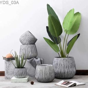 Plantenbakken Potten Moderne Ronde Cement Planter Grote Maat Binnen Buiten Plantenpot Cement Vaas voor Kunstmatige Plant Pot Grijs Woondecoratie 240325