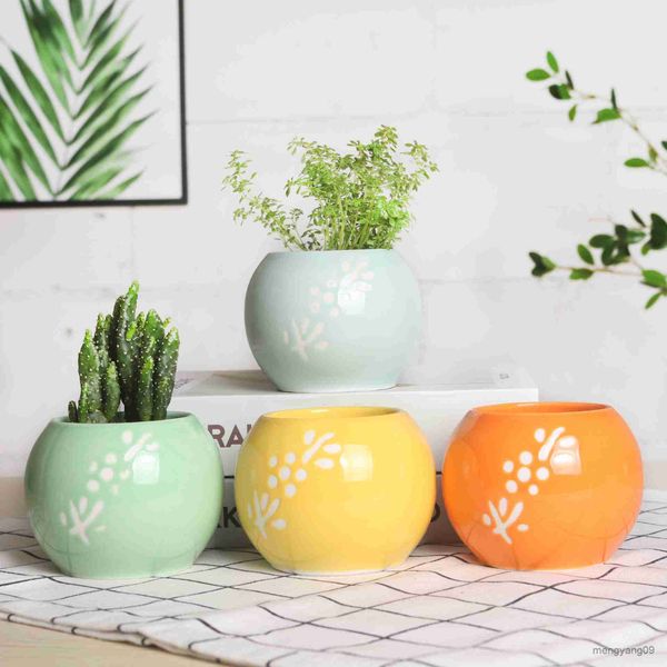 Jardinières Pots Multi-viande Coloré Pot De Fleur Petit Frais Japonais À La Main Couleur En Céramique Plante Conteneur Saint Valentin Cadeau R230621