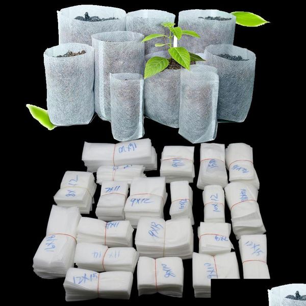 Macetas macetas de bolsas de plántulas no tejidas bolsas de cultivo de tela flor de vegetales orgánicos viveros biodegradables entrega de la entrega del hogar