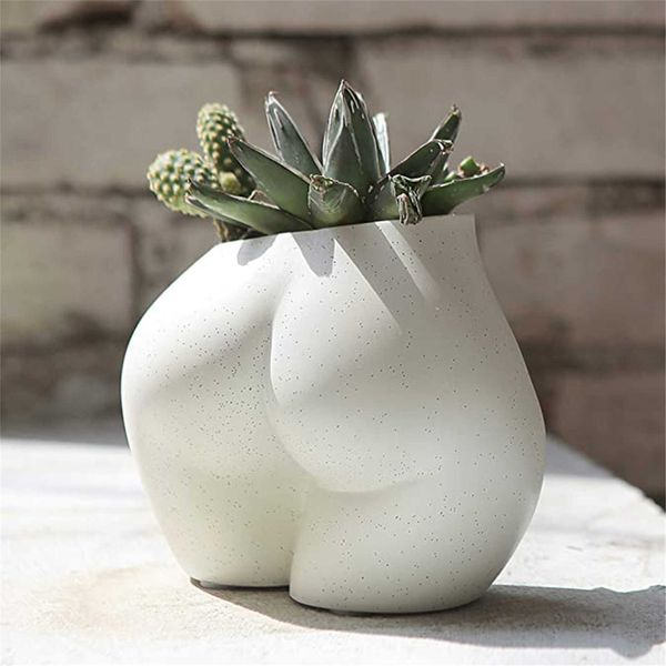 Jardinières Pots Style Nordique Femme Corps Plante Pot De Fleur Résine Fleur Vase Poitrine En Forme De Vase Planteur Pour La Maison Bureau Decorat Ornements J230302