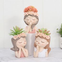 Jardineras Macetas accesorios para plantas Bonsai accesorios Maceta Cabeza femenina Humano Lindo Retrato Carnoso Suculento Maceta Macetas decoración de jardín 230606