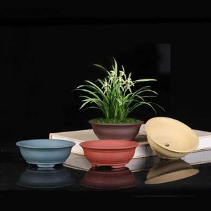 Planters potten paarse zand orchidee bloem pot huishouden tafel top ronde mond vlees soep bonsai chinees keramisch decoratief 149 Q240429