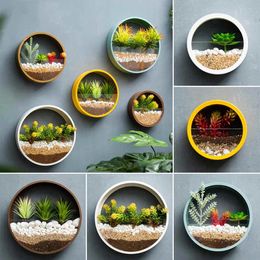 Plantenbakken Potten Ronde Ijzeren Muur Vaas Thuis Woonkamer Hangmand Decoratieve Bloempot Decor Vetplant Kunst Glazen Vazen 231215