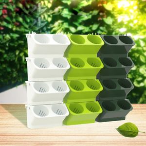 Macetas Macetas Apilables Jardinera de pared Jardín Macetas de plástico Bolsas de flores de riego automático Colgante de pared Suculentas verticales Planta Bonsai Herramientas para el hogar 230920