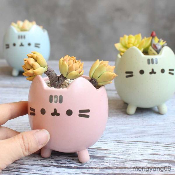 Planters Potten Succulent Plant Pot met Gat Schattige Dieren Bloem Planter Bloempot Mooie Kleine Kat Huis Tuin Decor Bonsai Potten Verjaardagscadeau R230620