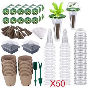 Macetas Macetas Bandeja de plántulas agrícolas transparentes Kit de vainas de semillas para sistema de cultivo hidropónico Suministros de plantas de interior al aire libre 231027