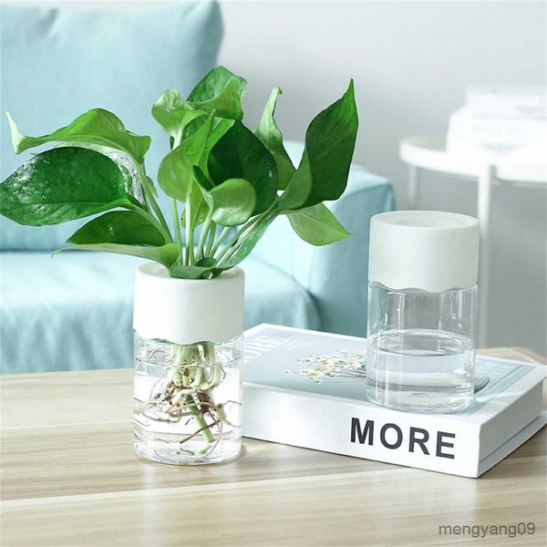 Jardinières Pots Transparent Hydroponique Pot De Fleur Eau Plantation Vase Conteneur En Plastique Plantes De Table Bonsaï Décoration De La Maison R230620