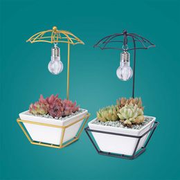 Jardinières Pots parapluie forme cadre ampoule décoration maison en céramique Pot de fleur porte-plantes succulentes jardinière