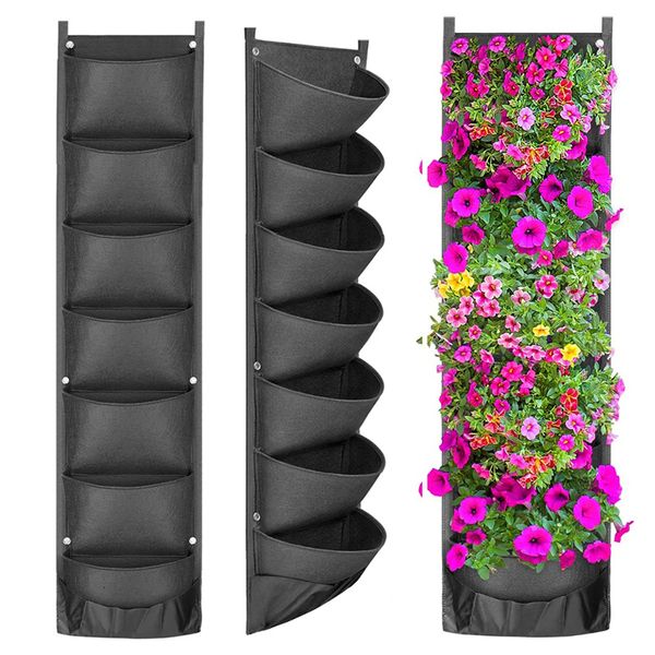 Macetas macetas verticales colgantes jardín de cultivo plantador macetas macetas de flores para impermeabilizar la pared de la pared colgante macizo de la maceta del al aire libre 230324