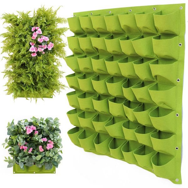 Macetas Macetas Bolsillos para colgar en la pared Bolsas para plantar Maceta Impermeable Bolsa de cultivo Jardinera Maceta vertical Suculentas Maceta Decoración para el hogar 230327