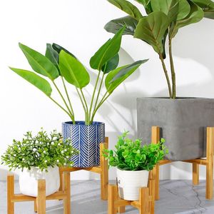 Planters massieve houten ronde bank bloem pothouder plant en sappige basisdisplay standaard stool home tuin patio decoratie