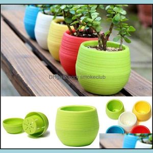 Planters levert Patio, Gazon Tuinieren Planter Potten Mini Plastic Bloem Bloempot Home Garden Office Decor Suem Plant Drop Levering 2021