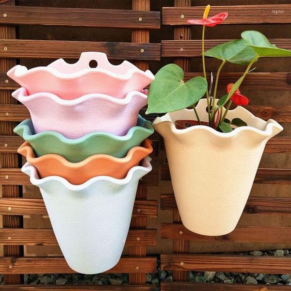 Jardinières tenture murale jardinière en plastique support de commodité Pot de fleurs plantes conteneur panier Pot pour intérieur extérieur fournitures de jardin