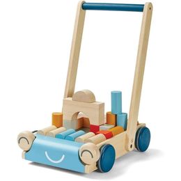 Plantoys Baby Walker Orchard Series - Jouet de poussée en bois écologique pour les tout-petits avec des roues de guidon et de caoutchouc réglables