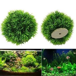 Plantas de plástico Artificial para acuario, Bola de hierba acuática, Adorno para acuario, Chlorella ornamental, perspectivas, hierba para decoración