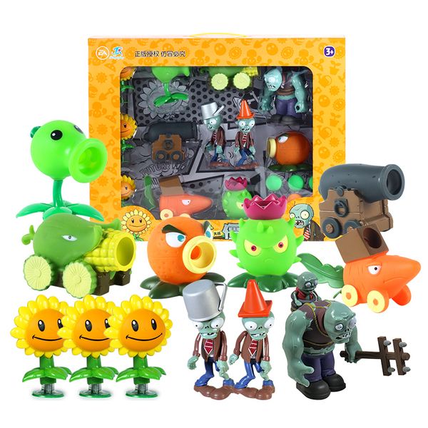 Plants vs Zombies Funny Games Movie Action Figure Toys Shooting Dolls Gargantuar 12-en-1 Set (NO BOX)