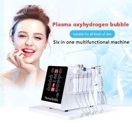 Machine à bulles thermiques à plasma Appareil de beauté hydrofacial hydrogène-oxygène RF Dermabrasion Anti-âge Rajeunissement de la peau Équipement de beauté 6 en 1
