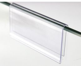 Plastic 10/8/6cmx4,2 cm Clear PVC S Prijskaartje Label Display Cliphouder voor supermarktwinkel Houtglasplanfitting 50 stks