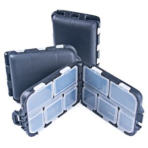 Caja de almacenamiento de plástico con 10 compartimentos para señuelos de pesca, anzuelos y aparejos, caja de herramientas para peces, caja de embalaje para cebos