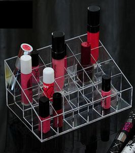 Kunststof 24 roosters Lippenstift Glans Cosmetische opslag Display Standhouder Rack Make-up Cosmetische organisator Displaystandaard LJJK23488095256