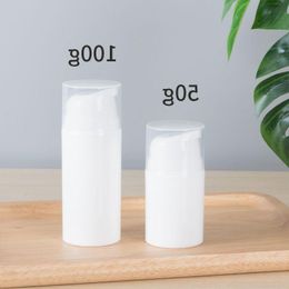 Plastic 50 ml 100 ml Witte Airless Pomp Lotion Elmusion Fles Vrouwen Cosmetische Pot Lege Crème Container F3970 Flvgv