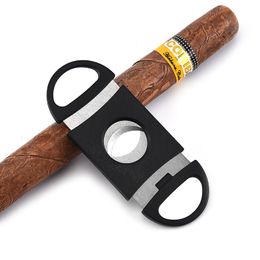 Plástico y acero inoxidable Cortador de cigarros Tijeras Bolsa de pp Cuchillo Cadena giratoria Hoja doble Llave splitz Herramientas para fumar Blunt Splitter Accesorios