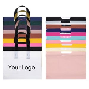 Plastic zakken zakelijke cadeauverpakking met lushandgreep voor boetique winkel kledingtas gepersonaliseerd op maat gemaakte 220704